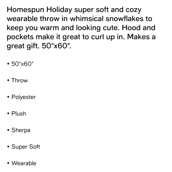 Snowflake Sherpa Adult Size Hooded Throw - Picture 4 of 7